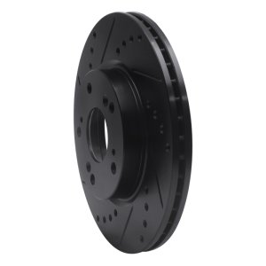 Acura ILX Brake Rotor (1) - Front Left - R1 Concepts - Drilled & Slotted - Black - `03-`17